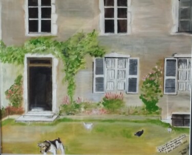 Peinture intitulée "La maison de mon en…" par Martine Chatain Ottelé, Œuvre d'art originale, Huile