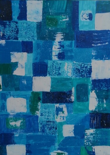 Картина под названием "Codice Blu" - Mco, Подлинное произведение искусства, Акрил Установлен на Деревянная рама для носилок