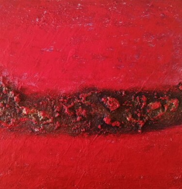 Painting titled "rubrum" by Mco, Original Artwork, Acrylic Mounted on Wood Stretcher frame