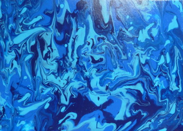 Painting titled "NUANCES DE BLEU" by Marie Laporte, Original Artwork, Acrylic