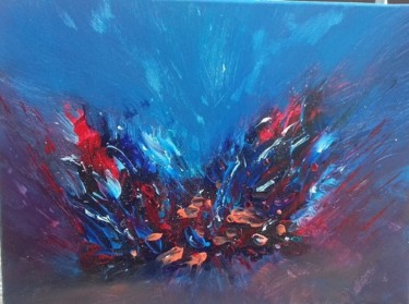 Painting titled "Explosion" by Marie Laporte, Original Artwork, Acrylic Mounted on Wood Stretcher frame