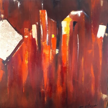 Peinture intitulée "sans titre "rouge a"" par Mc Palcowski, Œuvre d'art originale, Huile Monté sur Châssis en bois