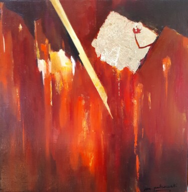 Peinture intitulée "sans titre "rouge b"" par Mc Palcowski, Œuvre d'art originale, Huile Monté sur Châssis en bois