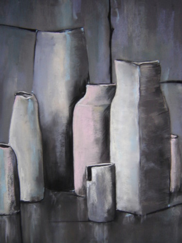 Peinture intitulée "pots en gris" par Mc Palcowski, Œuvre d'art originale, Autre
