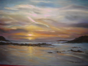 Pintura intitulada "coucher de soleil à…" por Mc Palcowski, Obras de arte originais, Pastel