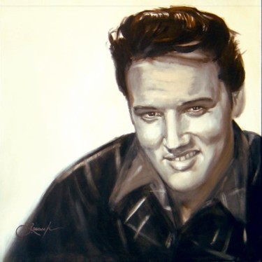 Peinture intitulée "Elvis Presley" par Maria Cristina Baracchi, Œuvre d'art originale, Huile