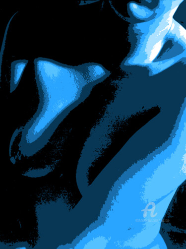 Digital Arts titled "The Blue Naked Truth" by Marco Brugts, Original Artwork, 2D Digital Work