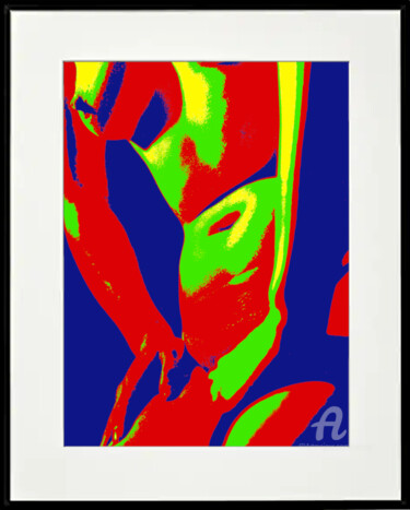 Digital Arts titled "Pop Art Nude I (fra…" by Marco Brugts, Original Artwork, Digital Painting