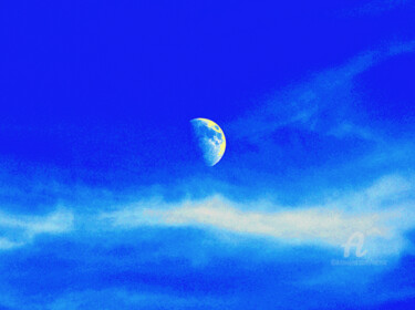 Digital Arts titled "Veiled Moon" by Marco Brugts, Original Artwork, Digital Painting