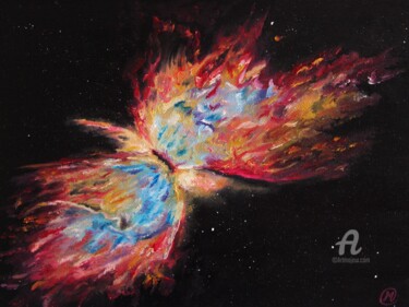 Pintura intitulada "Nebulosa Mariposa" por María Del Carmen Pérez, Obras de arte originais, Óleo