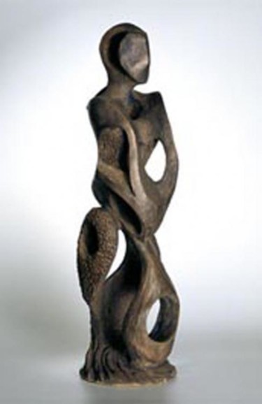 Sculpture titled "Gardien sage" by Marie-Christine Veeran, Original Artwork, Wood