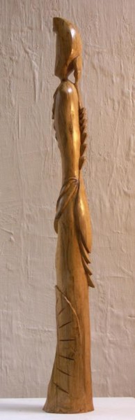 Sculpture intitulée "Gardienne" par Marie-Christine Veeran, Œuvre d'art originale, Bois