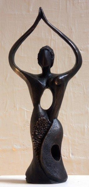 Sculpture titled "Dualité réunie" by Marie-Christine Veeran, Original Artwork, Metals