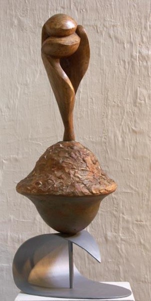 Sculpture intitulée "Sur la Vague" par Marie-Christine Veeran, Œuvre d'art originale, Techniques mixtes