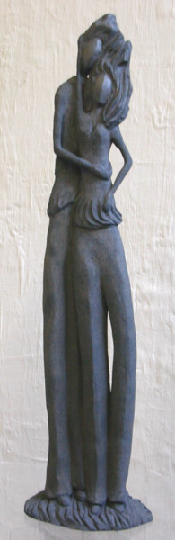 Sculpture titled "couple-jeune-en-ter…" by Marie-Christine Veeran, Original Artwork, Ceramics