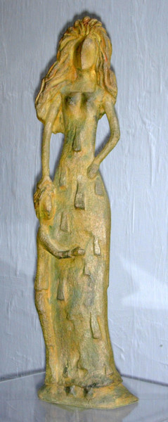 Sculpture titled "N'aie pas peur!" by Marie-Christine Veeran, Original Artwork, Ceramics