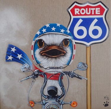 Schilderij getiteld "Route 66" door M'Do, Origineel Kunstwerk, Acryl