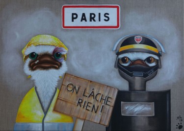 Painting titled "on lâche rien!" by M'Do, Original Artwork, Acrylic