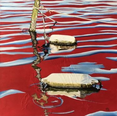 Ζωγραφική με τίτλο "Soleil rouge" από M'Do, Αυθεντικά έργα τέχνης, Ακρυλικό