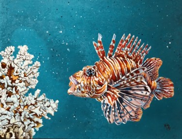 Картина под названием "Lion fish" - M'Do, Подлинное произведение искусства, Акрил