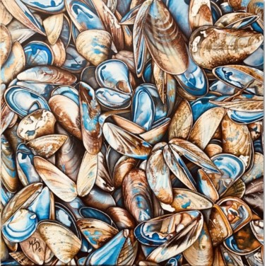 Painting titled "Coquilles vides" by M'Do, Original Artwork, Acrylic