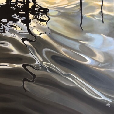 La lueur du noir Peinture intitulée "La lueur du noir" par M'Do, Œuvre d'art originale, Acrylique