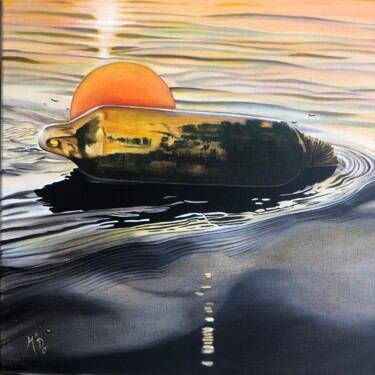 Painting titled "Bouée orange" by M'Do, Original Artwork, Acrylic