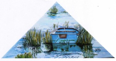 Peinture intitulée "La barque" par M'Do, Œuvre d'art originale