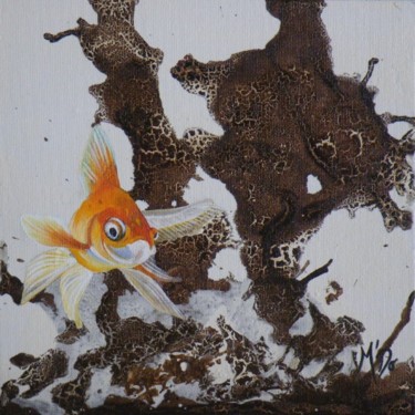 Peinture intitulée "petit-poisson" par M'Do, Œuvre d'art originale, Acrylique