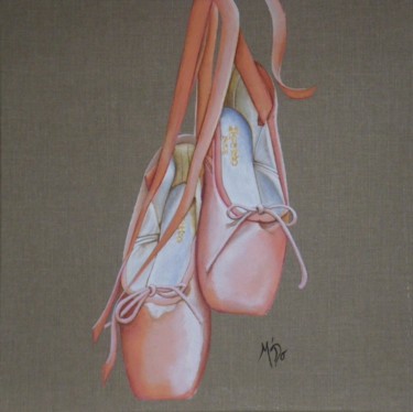Painting titled "pointes roses" by M'Do, Original Artwork, Acrylic