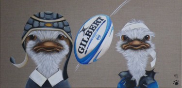 Peinture intitulée "Le rugby, ça déchir…" par M'Do, Œuvre d'art originale, Acrylique