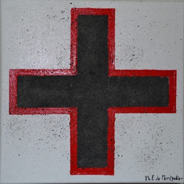 Peinture intitulée "Red Cross" par Marie-Emérence De Montpellier, Œuvre d'art originale, Autre