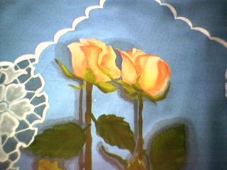 Pintura titulada "Rosas salmón (detal…" por Morgana Das Fadas, Obra de arte original