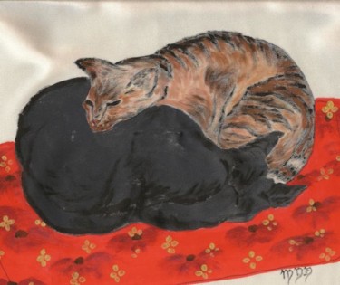 Pintura titulada "Gatos Zen" por Morgana Das Fadas, Obra de arte original