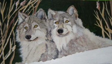 Pintura titulada "Lobos Carpáticos" por Morgana Das Fadas, Obra de arte original