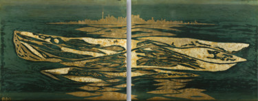 Pittura intitolato "Lake Ontario" da Marie-Dominique Boneu Hyman (MDO), Opera d'arte originale, Lacca