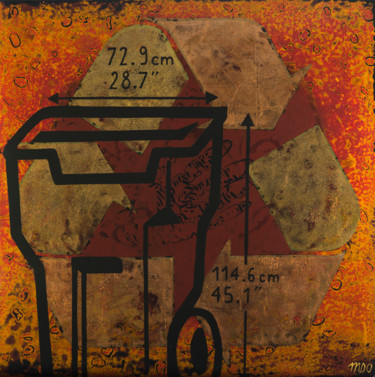 Painting titled "Recycle" by Marie-Dominique Boneu Hyman (MDO), Original Artwork, Lacquer