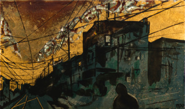 Painting titled "College St" by Marie-Dominique Boneu Hyman (MDO), Original Artwork, Lacquer