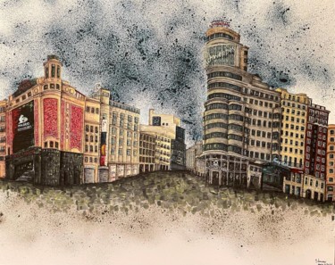 绘画 标题为““NOCHE EN MADRID”” 由M.Domarco, 原创艺术品, 丙烯