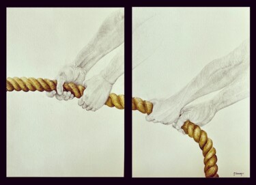 Dessin intitulée "“CUERDA”" par M.Domarco, Œuvre d'art originale, Crayon