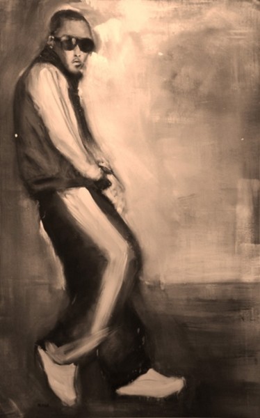 Painting titled "Firepird sweat pant…" by Mathieu Drié, Original Artwork