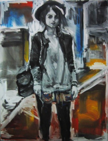 Painting titled "Mode en ville." by Mathieu Drié, Original Artwork