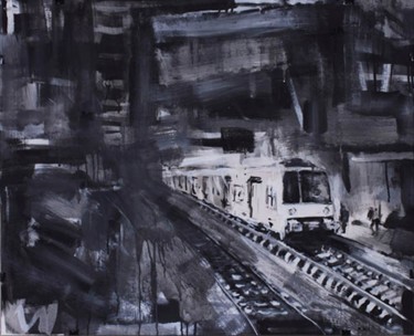 Painting titled "Station terminus 1" by Mathieu Drié, Original Artwork