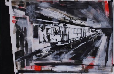 Peinture intitulée "Station terminus 2" par Mathieu Drié, Œuvre d'art originale