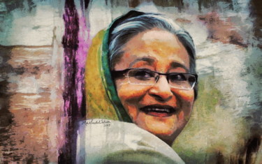 Digital Arts titled "Sheikh Hasina Beaco…" by Md Saidul Islam, Original Artwork, Digital Painting