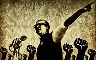 Sheikh Mujibur Rahman: The Founder of Bangladesh Digitale Künste mit dem Titel "Sheikh Mujibur Rahm…" von Md Saidul Islam, Original-Kunstwerk, Digitale Malerei