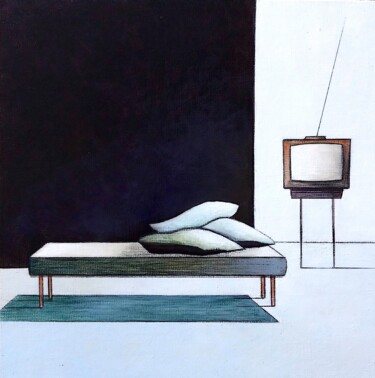Картина под названием "BLUE ROOM" - Mea N. Ambrozo, Подлинное произведение искусства, Акрил