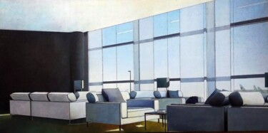 Painting titled "AIRPORT" by Mea N. Ambrozo, Original Artwork, Acrylic
