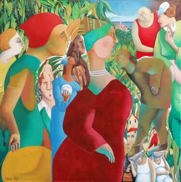 Peinture intitulée "LA CONVOITISE" par Marina Rey, Œuvre d'art originale, Huile Monté sur Châssis en bois