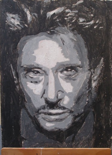 Pittura intitolato "Portrait Johnny Hal…" da Mediki, Opera d'arte originale, Acrilico